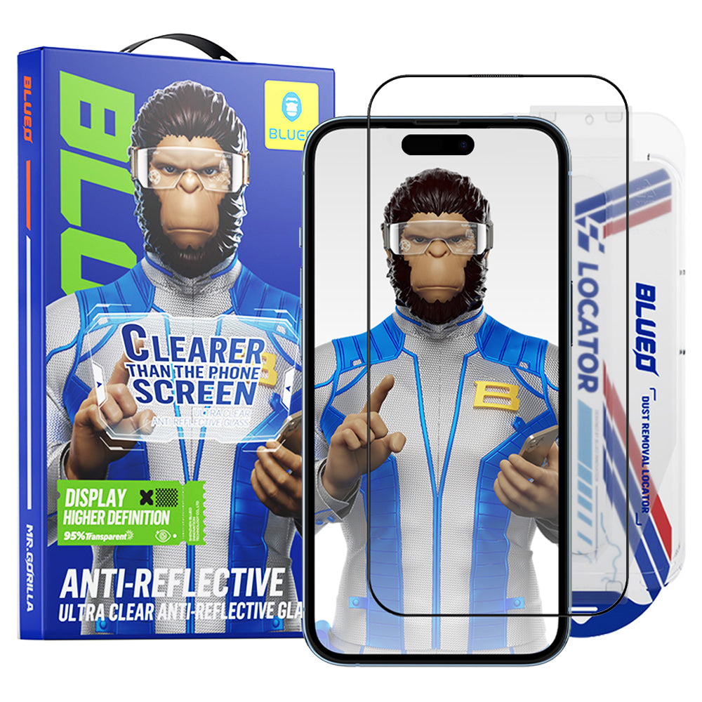 Zaštitna folija Ekran Blueo Anti-Reflective HD Applicator Pro za Apple iPhone 16 Pro Max, Kaljeno Staklo, Full Glue, Crna