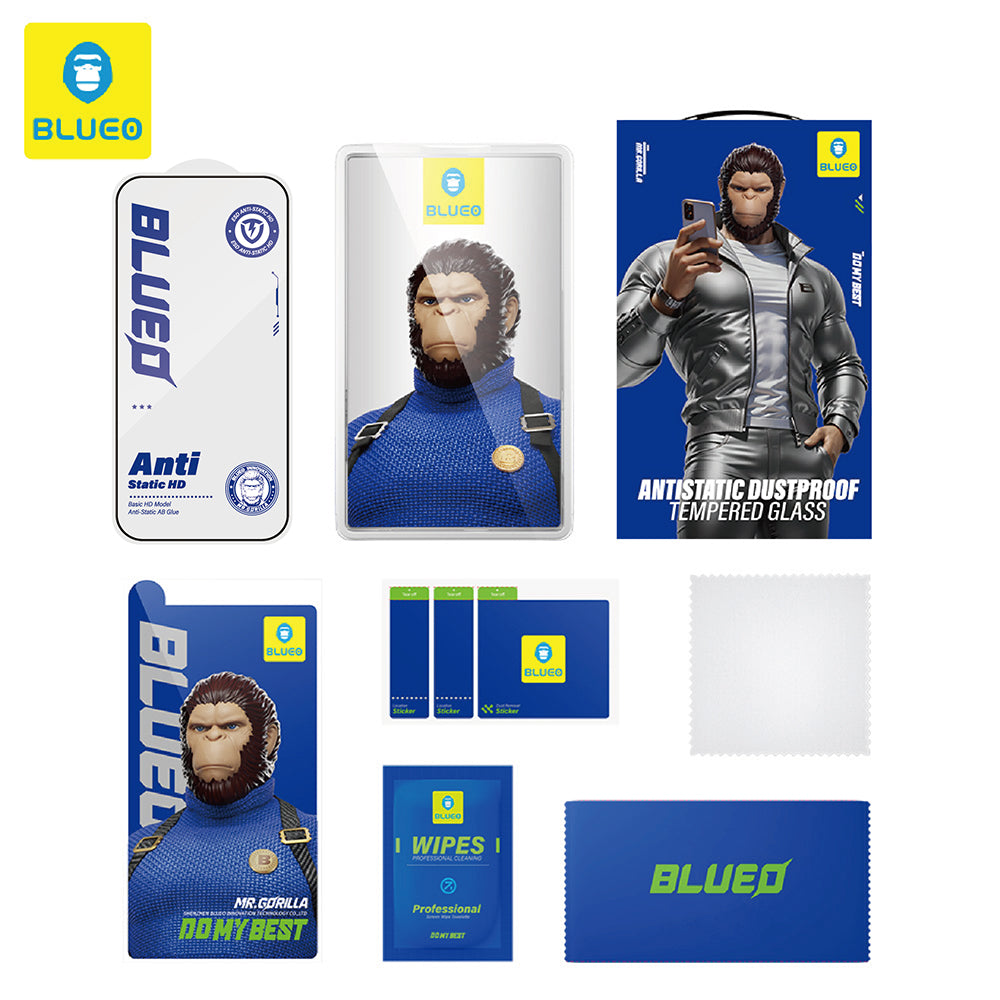 Zaštitna folija za ekran Blueo Anti-Static HD za Apple iPhone 14 Plus / 13 Pro Max, Kaljeno staklo, Full Glue, Crna