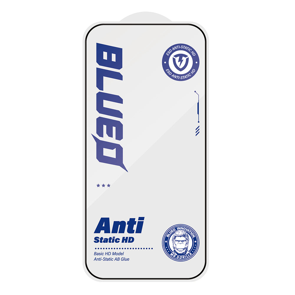 Zaštitna folija Ekran Blueo Anti-Static HD za Apple iPhone 15 Pro, Kaljeno Staklo, Full Glue, Crna