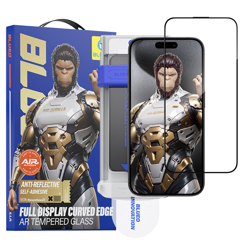 Zaštitna folija za ekran Blueo AR Applicator Pro za Apple iPhone 16 Pro Max, Kaljeno staklo, Full Glue, 3D, Crna