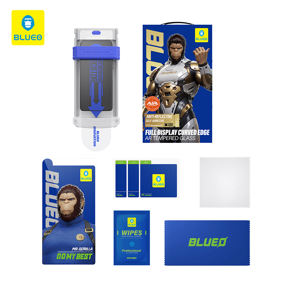 Zaštitna folija za ekran Blueo AR Applicator Pro za Apple iPhone 16 Pro Max, Kaljeno staklo, Full Glue, 3D, Crna