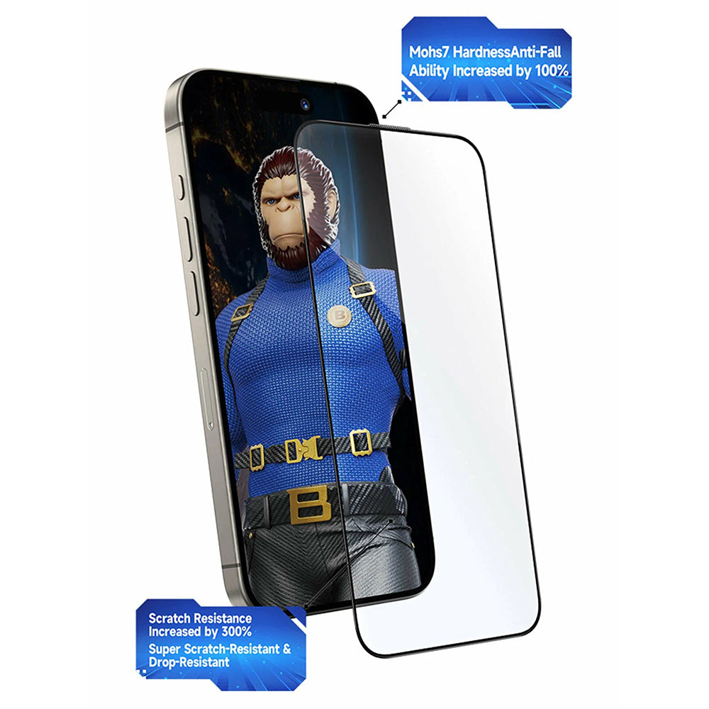 Folija za zaštitu ekrana Blueo Crystal Anti-Scratch Applicator za Apple iPhone 17 Pro / 17 / 16 Pro, Kaljeno staklo, Full Glue, Crna
