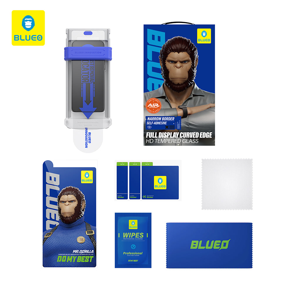 Zaštitna folija za ekran Blueo HD Applicator Pro za Apple iPhone 16 Pro Max, Kaljeno staklo, Full Glue, 3D, Crna