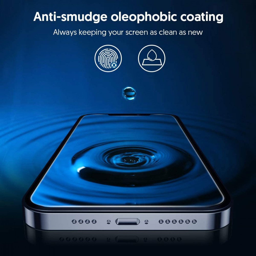 Zaštitna folija za ekran Blueo HD za Apple iPhone 17 Pro / 17 / 16 Pro, Kaljeno staklo, Full Glue, 2.5D, Set od 5 komada, Crna