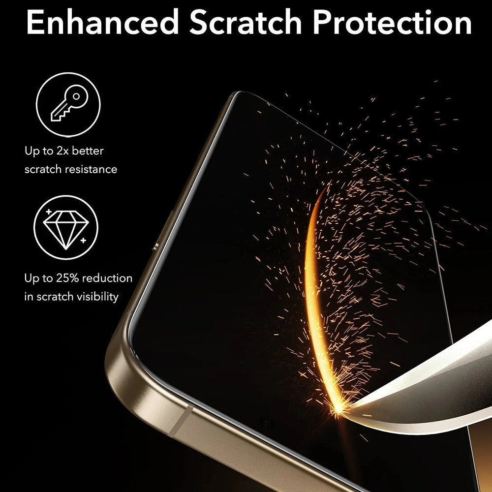 Zaštitna folija za ekran ESR Corning UltraFit za Apple iPhone 17 / 16 Pro, Kaljeno staklo, Full Glue, Set od 3 komada, Crna