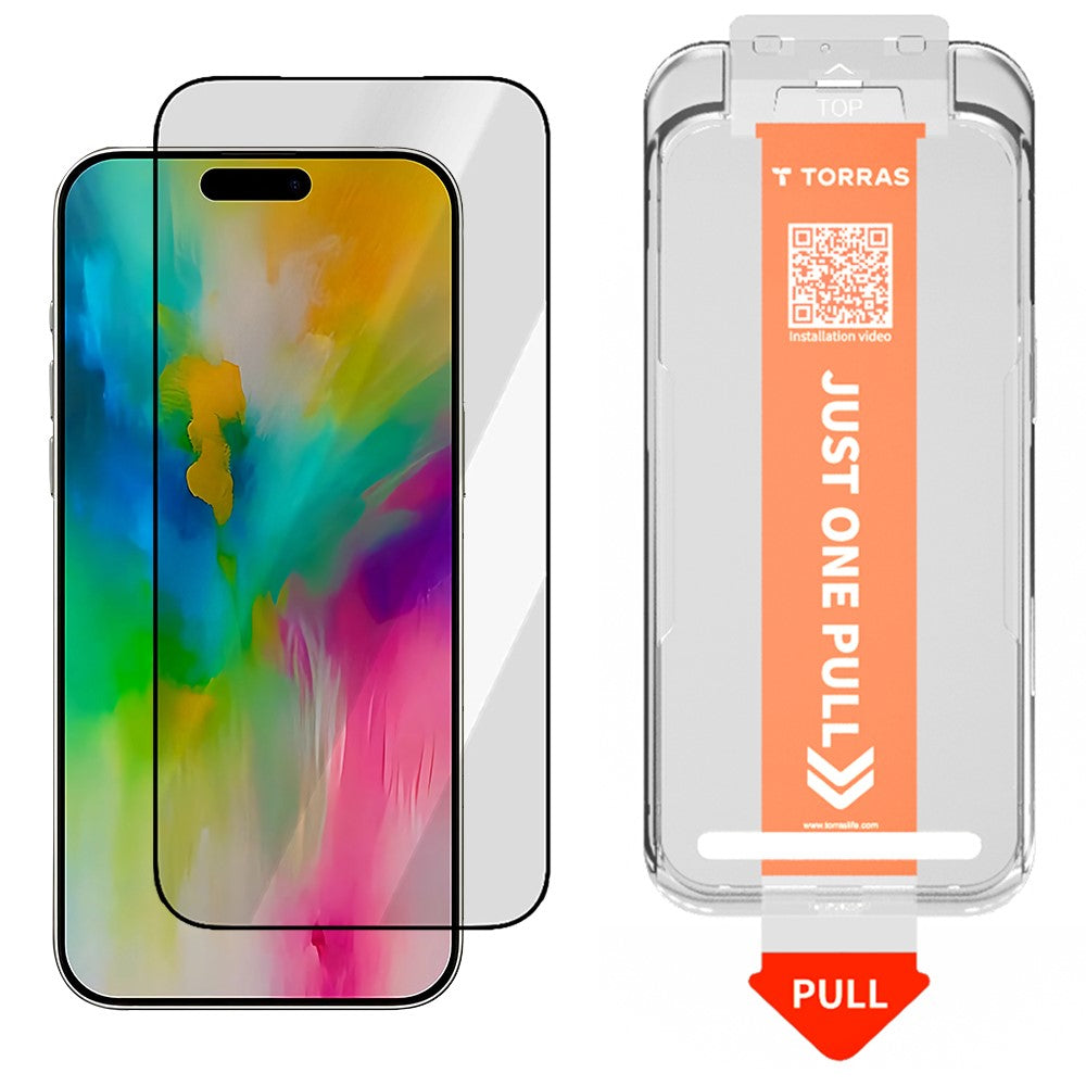Folija za zaštitu ekrana Torras GlassGo Install Master za Apple iPhone 17 Pro, Kaljeno staklo, Full Glue