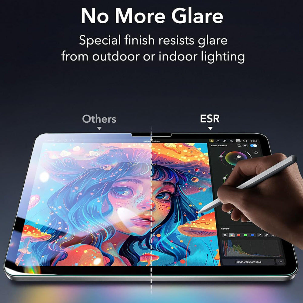 Folija za zaštitu ekrana ESR Armorite Paper Feel UltraFit za Apple iPad Air 13 (2026) / Air 13 (2025), Kaljeno staklo, Full Glue