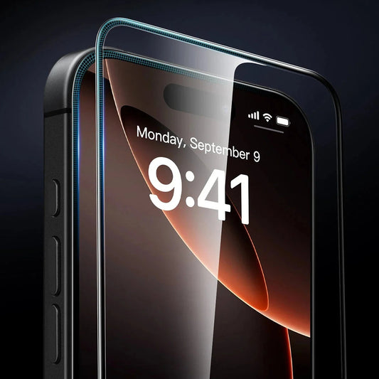 Folija za zaštitu ekrana ESR Armorite UltraFit za Apple iPhone 17 / 16 Pro, Kaljeno staklo, Full Glue, Set od 3 komada