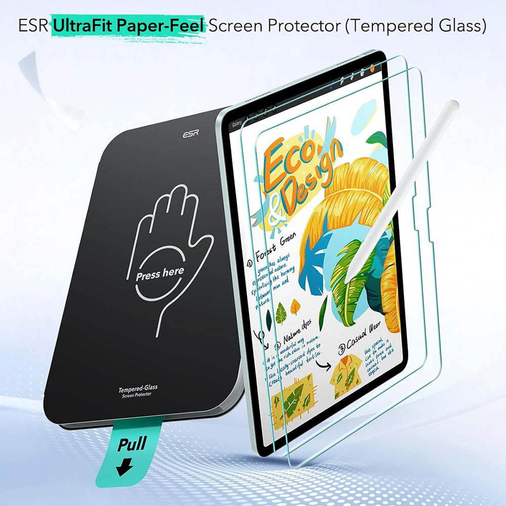 Folija za zaštitu ekrana ESR Paper Feel UltraFit za Apple iPad Air 11 (2026) / Air 11 (2025), Plastika, Set 2 komada