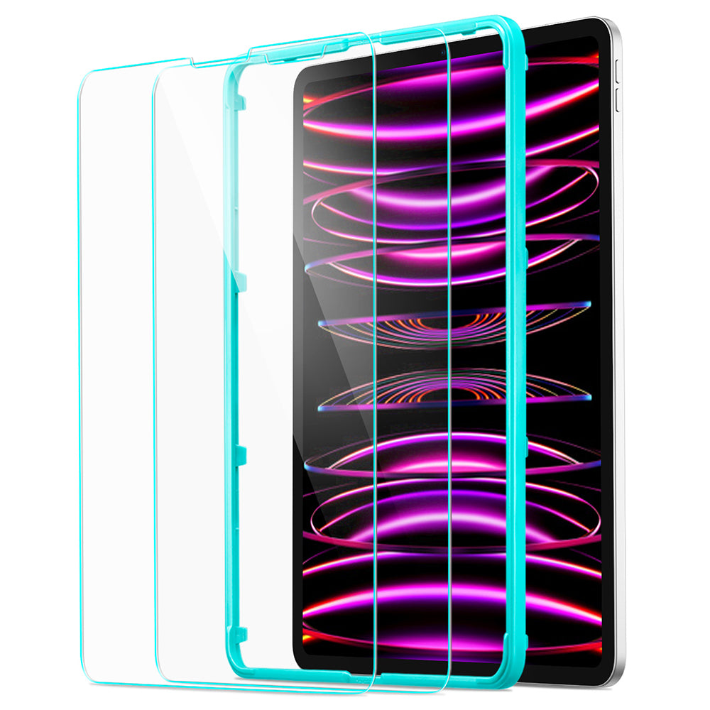 Folija za zaštitu ekrana ESR za Apple iPad Pro 12.9 (2022) / Pro 12.9 (2021) / Pro 12.9 (2020), Kaljeno staklo, Full Glue, Set 2 komada