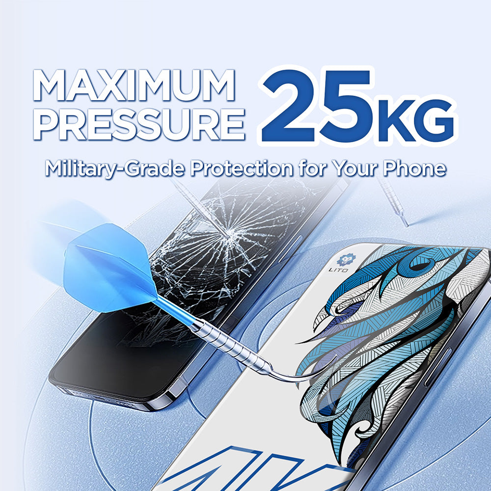 Zaštitna folija za ekran Lito D+ Max 4K za Apple iPhone 17 Air, Kaljeno staklo, Full Glue, Crna