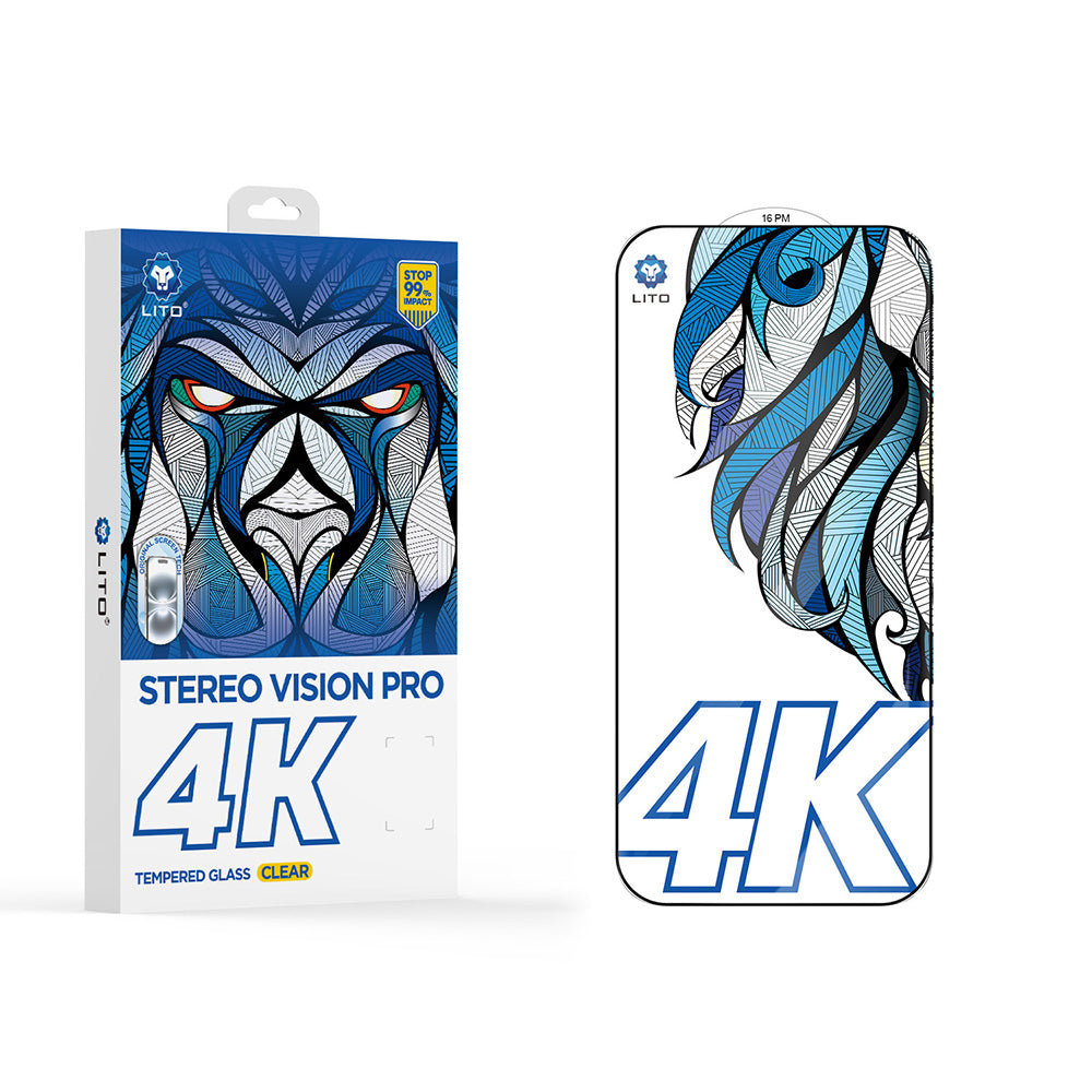Zaštitna folija za ekran Lito D+ Max 4K za Apple iPhone 17 Pro, Kaljeno staklo, Full Glue, Crna