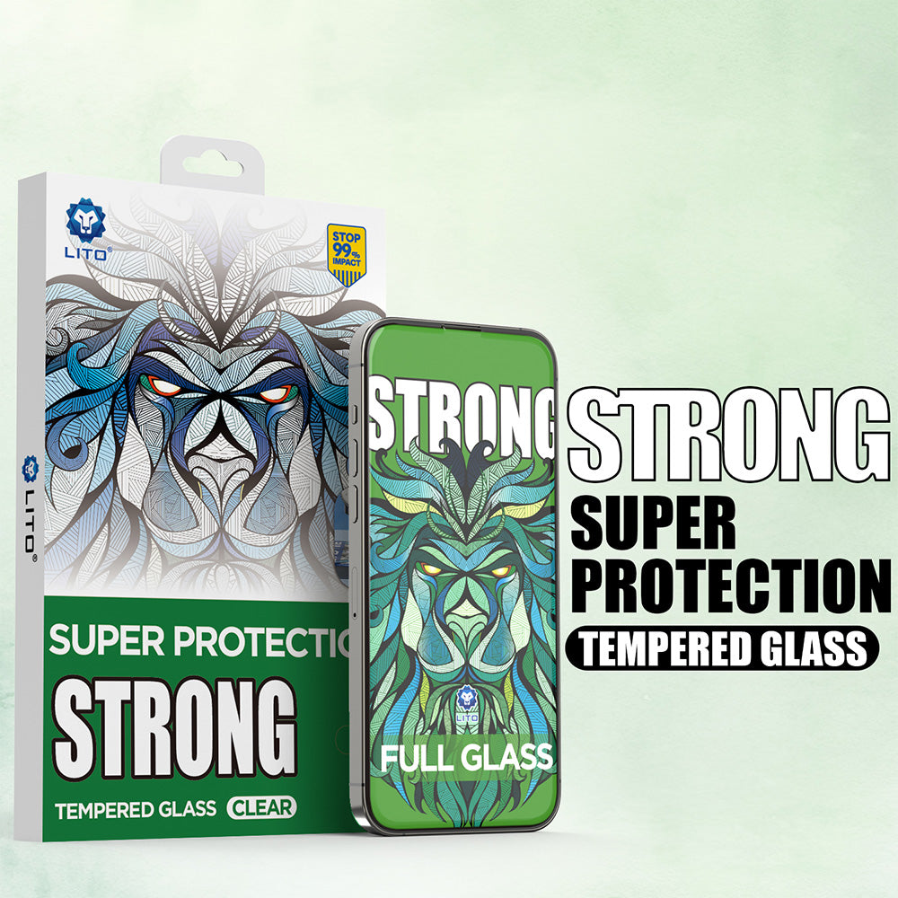 Folija za zaštitu ekrana Lito D+ Max Strong za Apple iPhone 17 Pro, Kaljeno staklo, Full Glue, Crna