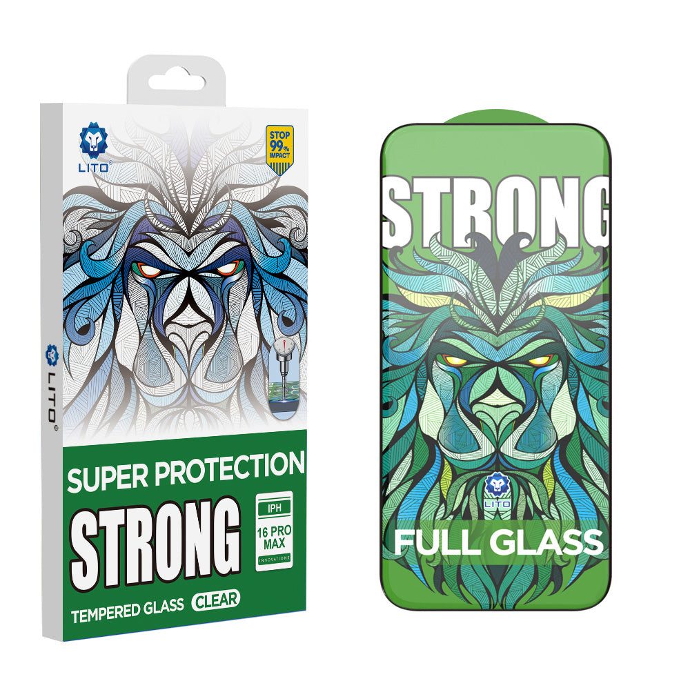 Folija za zaštitu ekrana Lito D+ Max Strong za Apple iPhone 17 Pro, Kaljeno staklo, Full Glue, Crna