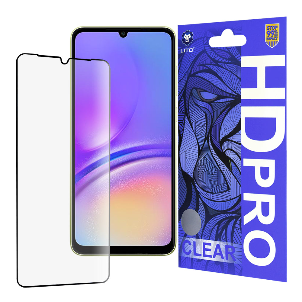 Zaštitna folija Ekran Lito HD Pro Clear za Samsung Galaxy A05 A055, Kaljeno staklo, Full Glue, Crna