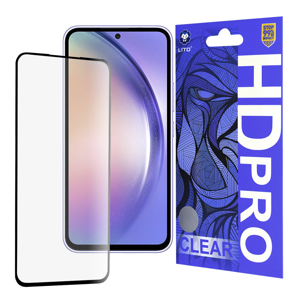 Zaštitna folija za ekran Lito HD Pro Clear za Samsung Galaxy A54 A546, Kaljeno staklo, Full Glue, Crna