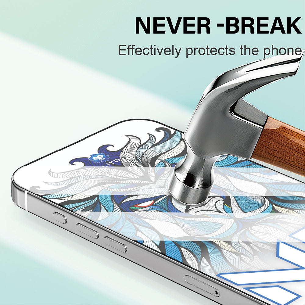 Folija za zaštitu ekrana Lito NB za Apple iPhone 17 / 16 Pro, Kaljeno staklo, Full Glue, Crna