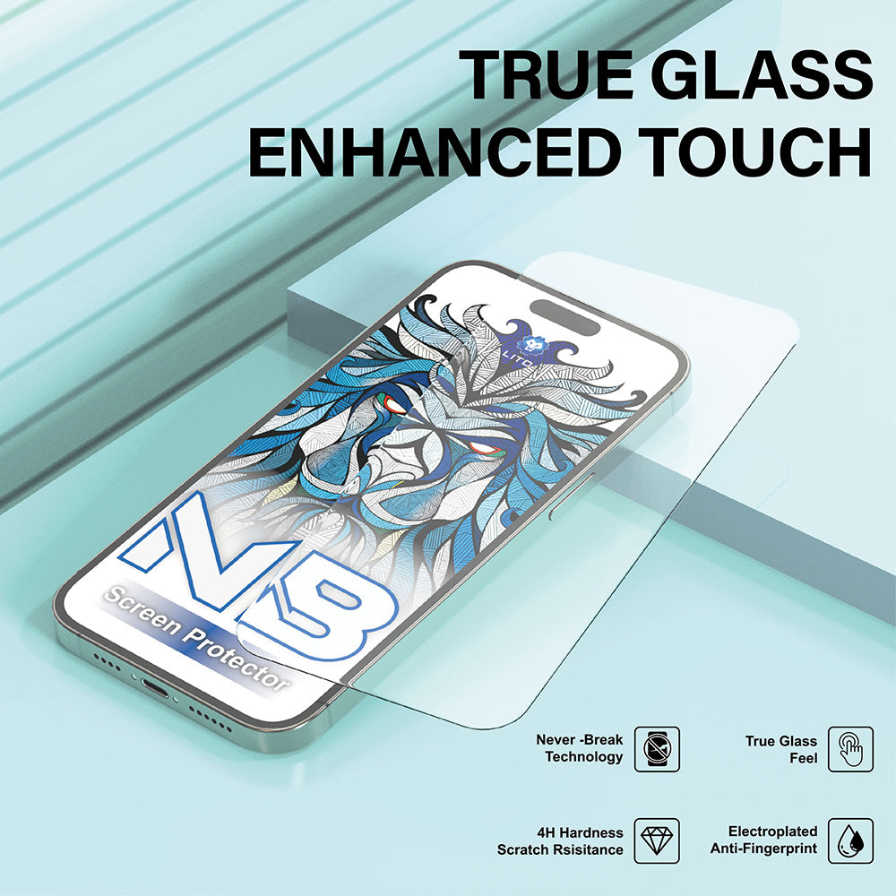 Folija za zaštitu ekrana Lito NB za Apple iPhone 17 Pro Max, Kaljeno staklo, Full Glue, Crna