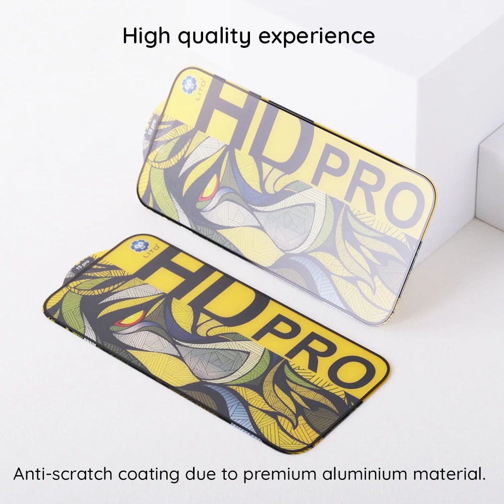 Zaštitna folija za ekran Matte Lito HD Pro za Apple iPhone 16 Plus, Kaljeno staklo, Full Glue, Crna