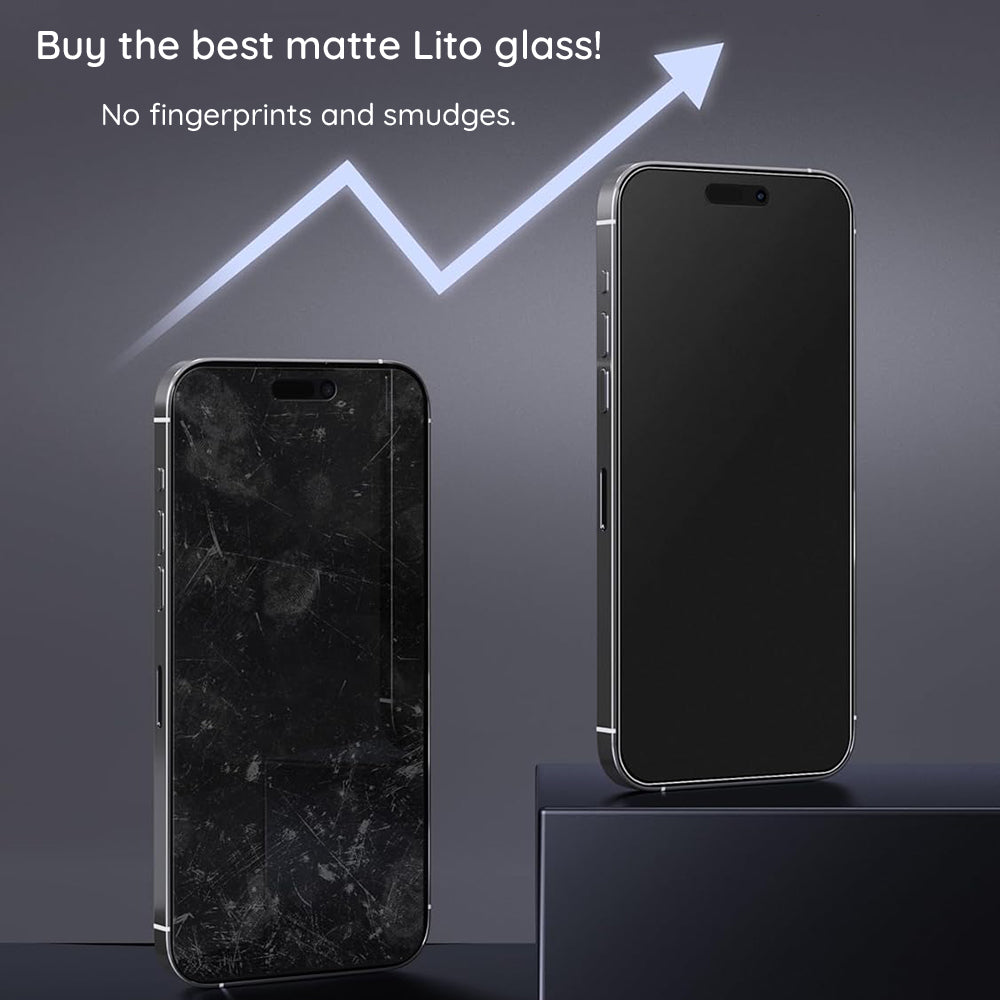 Zaštitna folija za ekran Matte Lito HD Pro za Apple iPhone 16 Pro Max, Kaljeno staklo, Full Glue, Crna