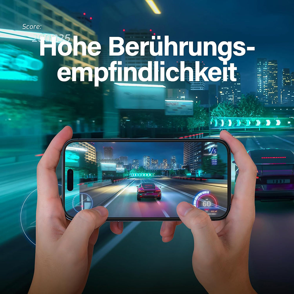 Folija za zaštitu ekrana Matte PanzerGlass Ultra-Wide Fit Gaming za Apple iPhone 16 Pro Max, Kaljeno staklo, Full Glue, Crna