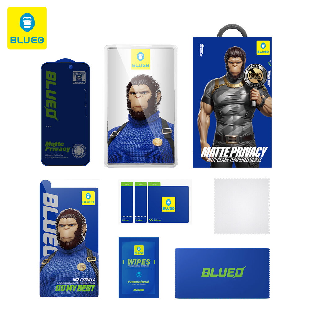 Zaštitna folija za ekran Matte Privacy Blueo Anti-Peep za Apple iPhone 15 Pro, Kaljeno staklo, Full Glue