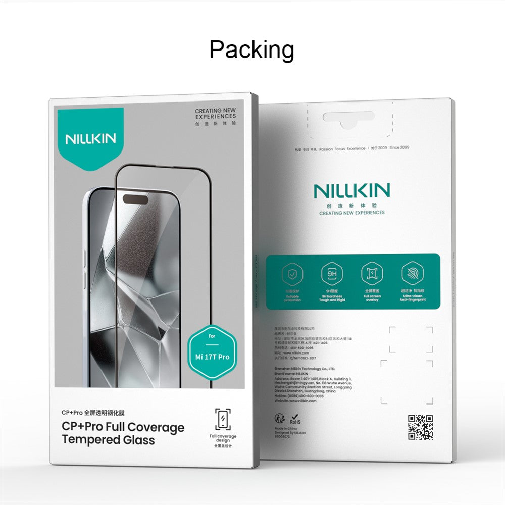 Zaštitna folija za ekran Nillkin CP+ Pro za Xiaomi 17T Pro, Kaljeno staklo, Full Glue, Crna