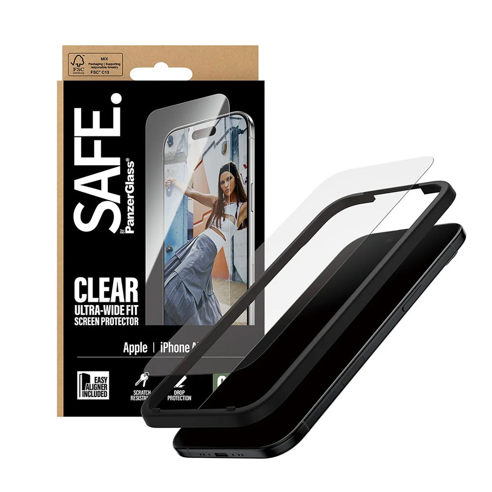 Zaštitna folija za ekran PanzerGlass Safe. Ultra-Wide Fit EasyAligner za Apple iPhone 17 Air, Kaljeno staklo, Full Glue