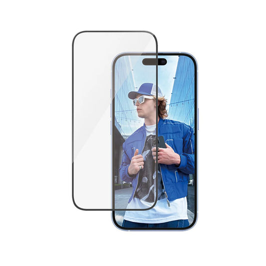 Folija za zaštitu ekrana PanzerGlass Ultra-Wide Fit za Apple iPhone 16 / 15, Kaljeno staklo, Full Glue, Crna
