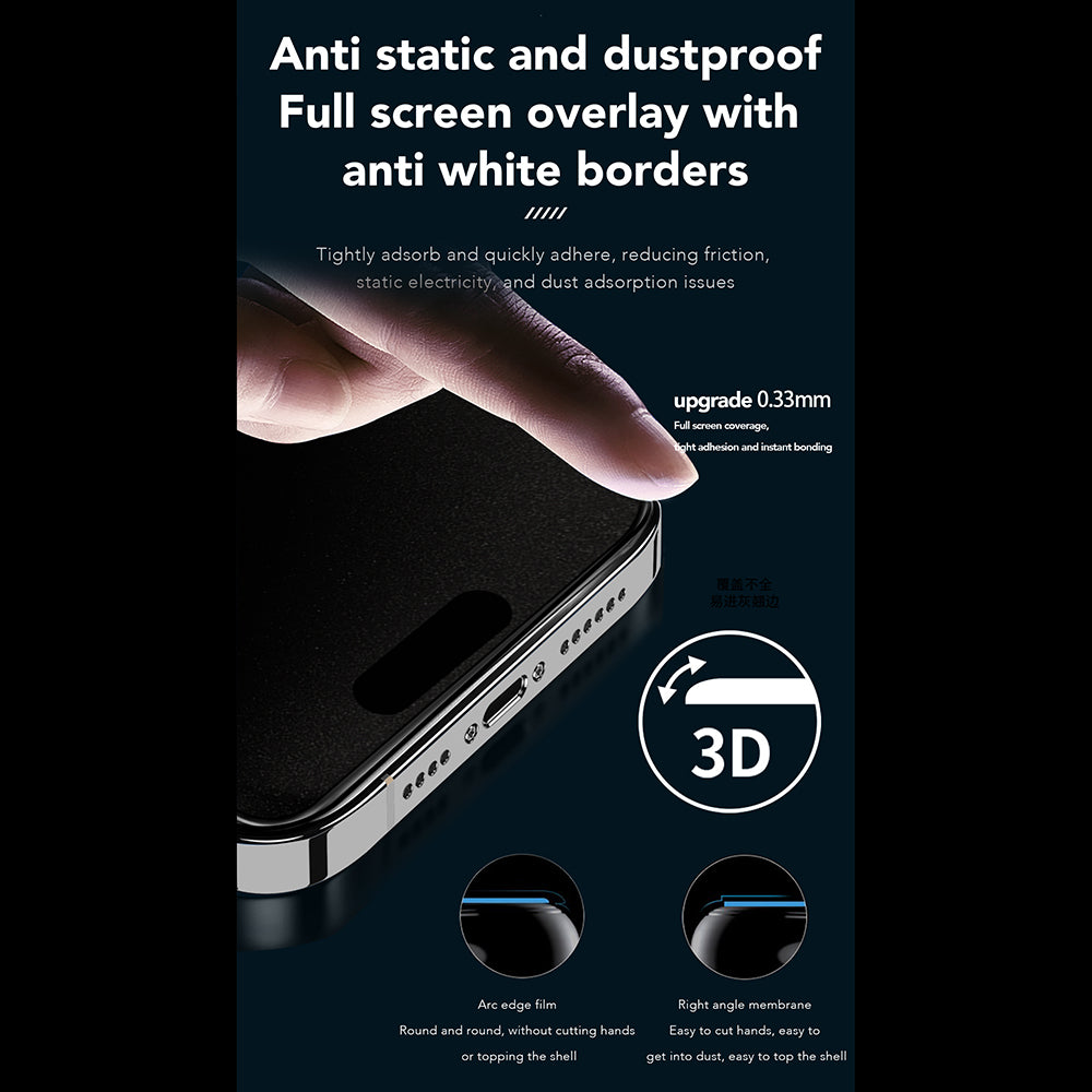 Zaštitna folija Ekran Privacy Anank 1X Reinforced 360 za Apple iPhone 16, Kaljeno Staklo, Full Glue, 2.5D