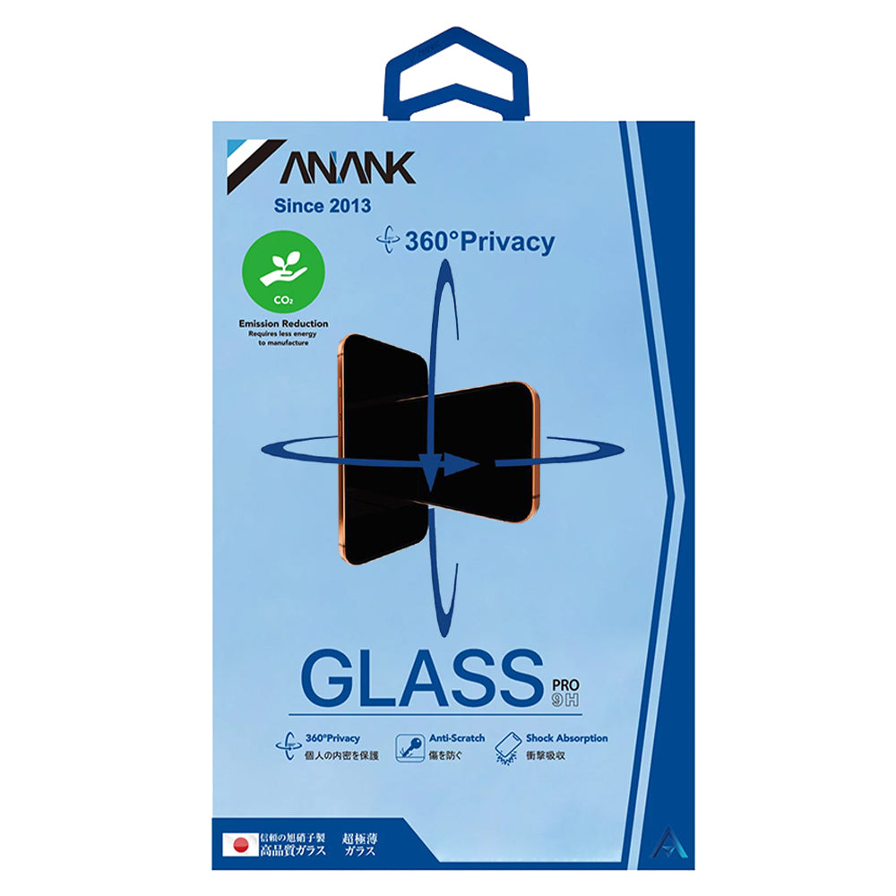 Zaštitna folija Ekran Privacy Anank 1X Reinforced 360 za Apple iPhone 16, Kaljeno Staklo, Full Glue, 2.5D