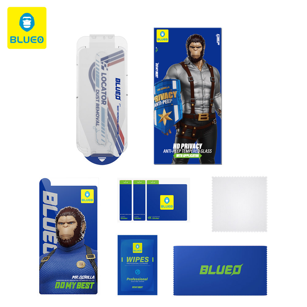 Zaštitna folija Ekran Privacy Blueo Anti-Peep Applicator Pro za Apple iPhone 15 Pro Max, Kaljeno Staklo, Full Glue