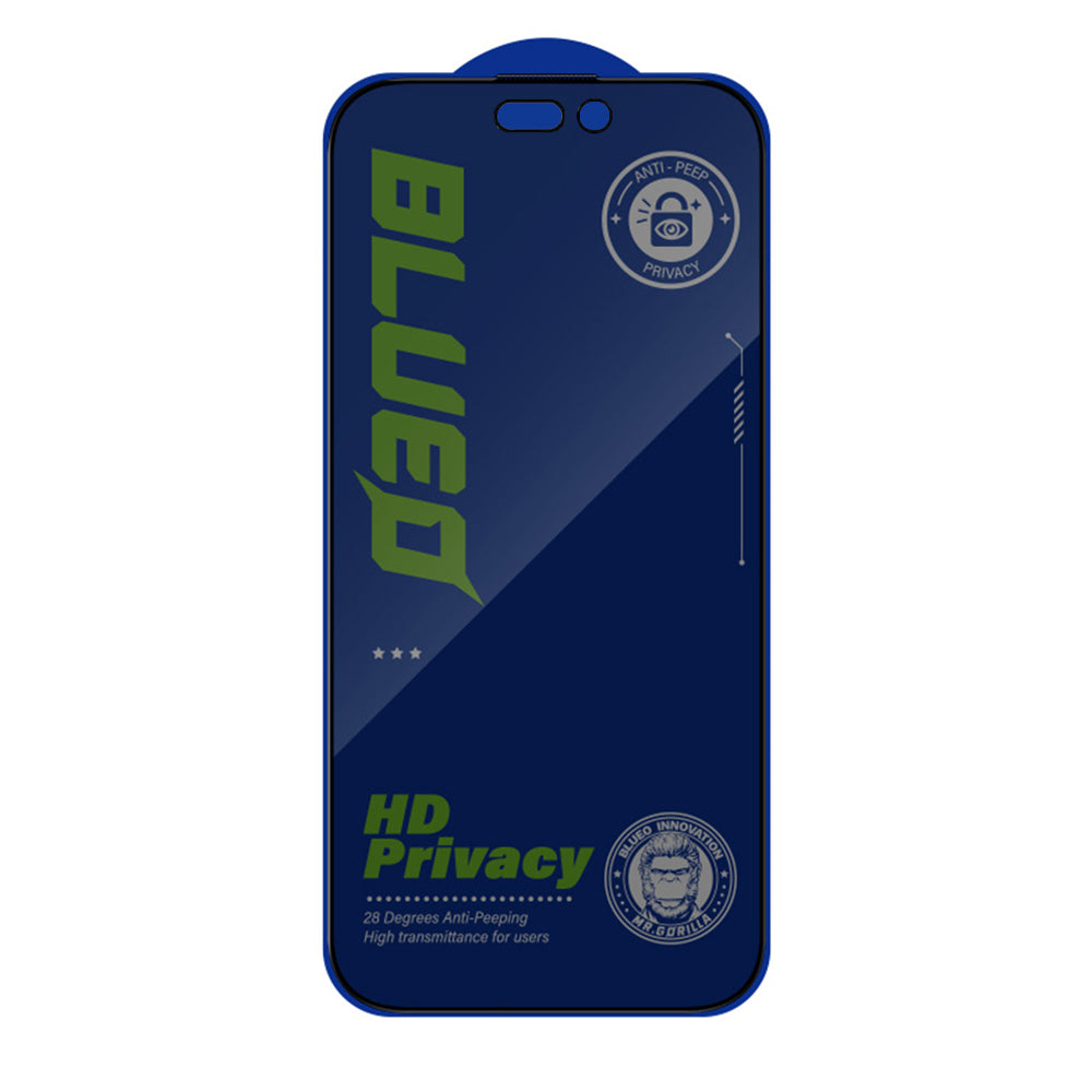 Blueo Anti-Peep zaštitna folija za ekran sa zaštitom privatnosti za Apple iPhone 18 Pro, kaljeno staklo, lepljenje po celoj površini, set od 5 komada