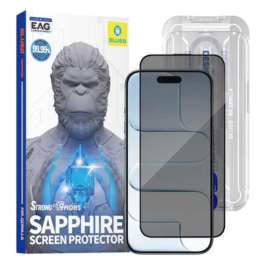 Folija za zaštitu ekrana Privacy Blueo Sapphire Applicator Pro za Apple iPhone 17 Air, Kaljeno staklo, Full Glue