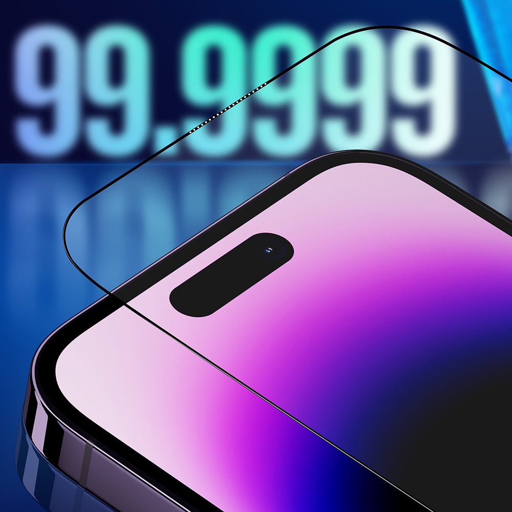 Folija za zaštitu ekrana Privacy Blueo Sapphire Applicator Pro za Apple iPhone 17 Pro / 17 / 16 Pro, Kaljeno staklo, Full Glue