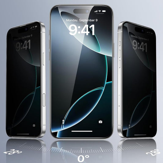 Folija za zaštitu ekrana Privacy ESR za Apple iPhone 17 / 16 Pro, Kaljeno staklo, Full Glue, Set od 3 komada