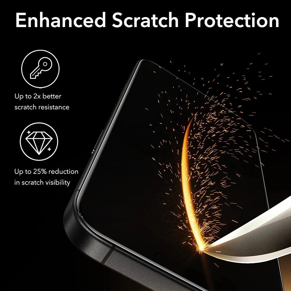 Zaštitna folija Ecran Privacy ESR UltraFit Armorite Pro za Apple iPhone 17 / 16 Pro, Kaljeno staklo, Full Glue, Set od 3 komada