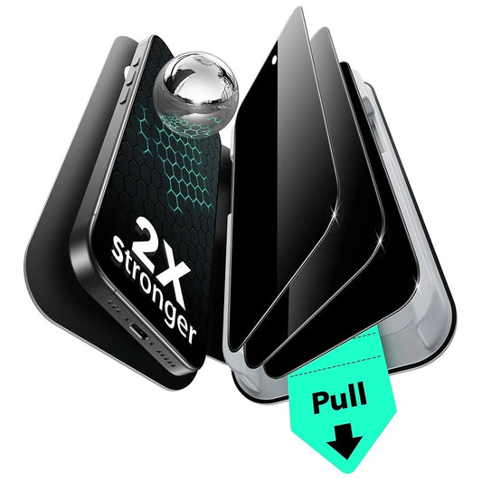 Folija za zaštitu ekrana Privacy ESR UltraFit za Apple iPhone 17 / 16 Pro, Kaljeno staklo, Full Glue, Set od 3 komada