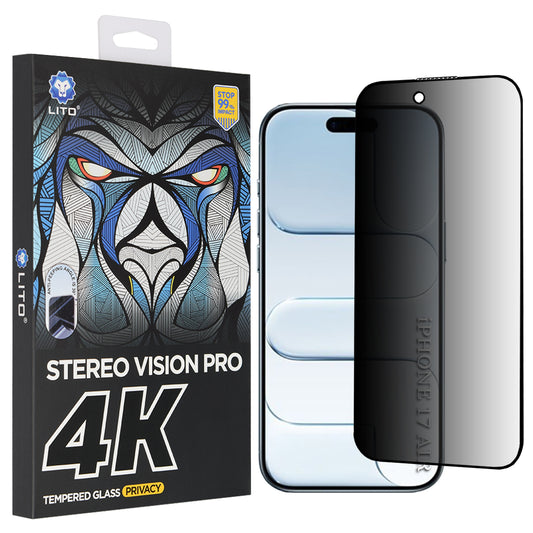 Zaštitna folija za ekran Privacy Lito D+ Max 4K za Apple iPhone 17 Air, Kaljeno staklo, Full Glue