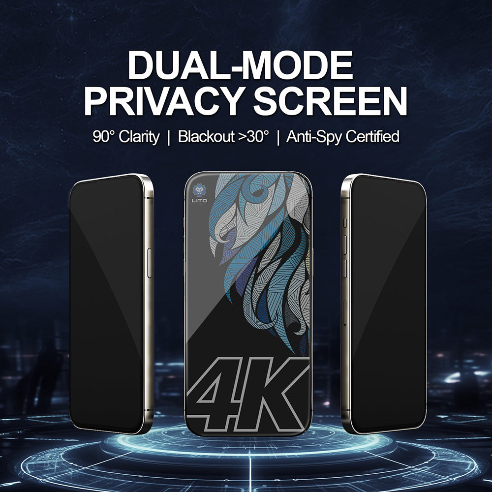 Folija za zaštitu ekrana Privacy Lito D+ Max 4K za Apple iPhone 17 Pro, Kaljeno staklo, Full Glue