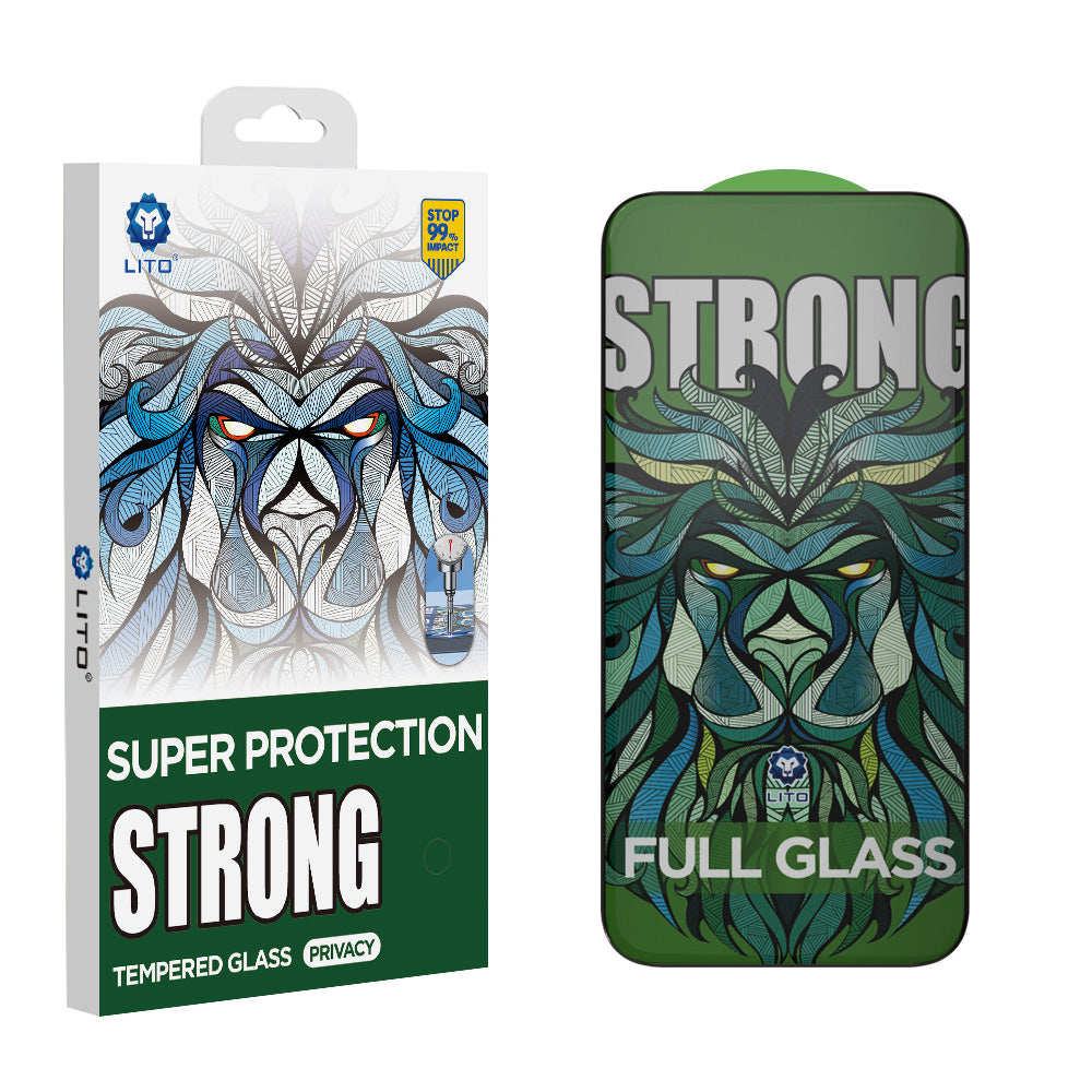 Folija za zaštitu ekrana Privacy Lito D+ Max Strong za Apple iPhone 17 / 16 Pro, Kaljeno staklo, Full Glue