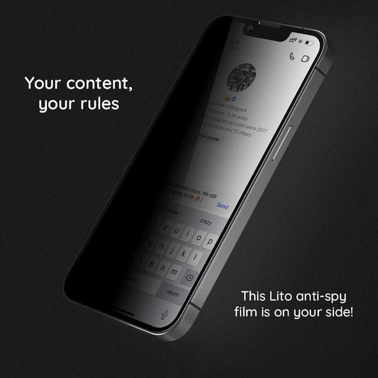 Zaštitna folija Ekran Privacy Lito HD Pro za Apple iPhone 15 Plus, Kaljeno Staklo, Full Glue