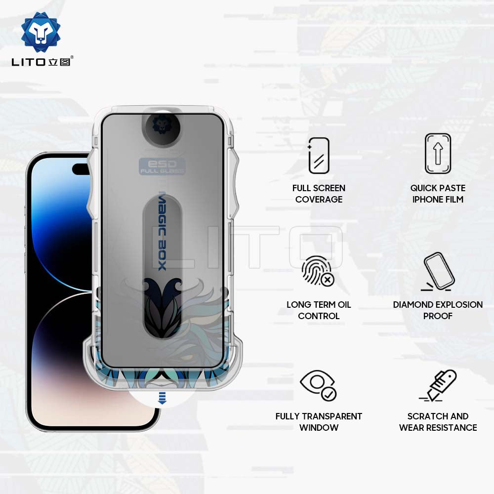 Zaštitna folija za ekran Privacy Lito Magic Glass Box D+ Tools za Apple iPhone 11 / XR, Kaljeno staklo, Full Glue
