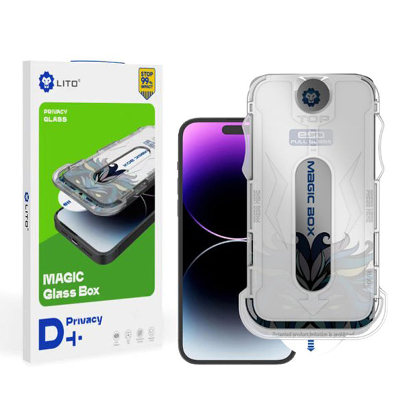 Zaštitna folija za ekran Privacy Lito Magic Glass Box D+ Tools za Apple iPhone 12 Pro Max, Kaljeno staklo, Full Glue