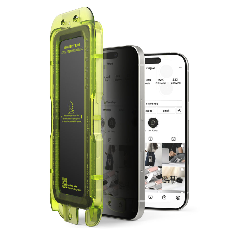Zaštitna folija za ekran Privacy Ringke Easy Slide za Apple iPhone 18 Pro Max / 17 Pro Max, Kaljeno staklo, Full Glue, Set od 2 komada