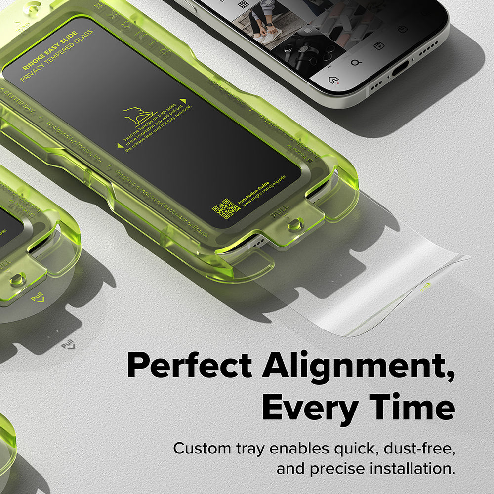 Zaštitna folija za ekran Privacy Ringke Easy Slide za Apple iPhone 18 Pro Max / 17 Pro Max, Kaljeno staklo, Full Glue, Set od 2 komada