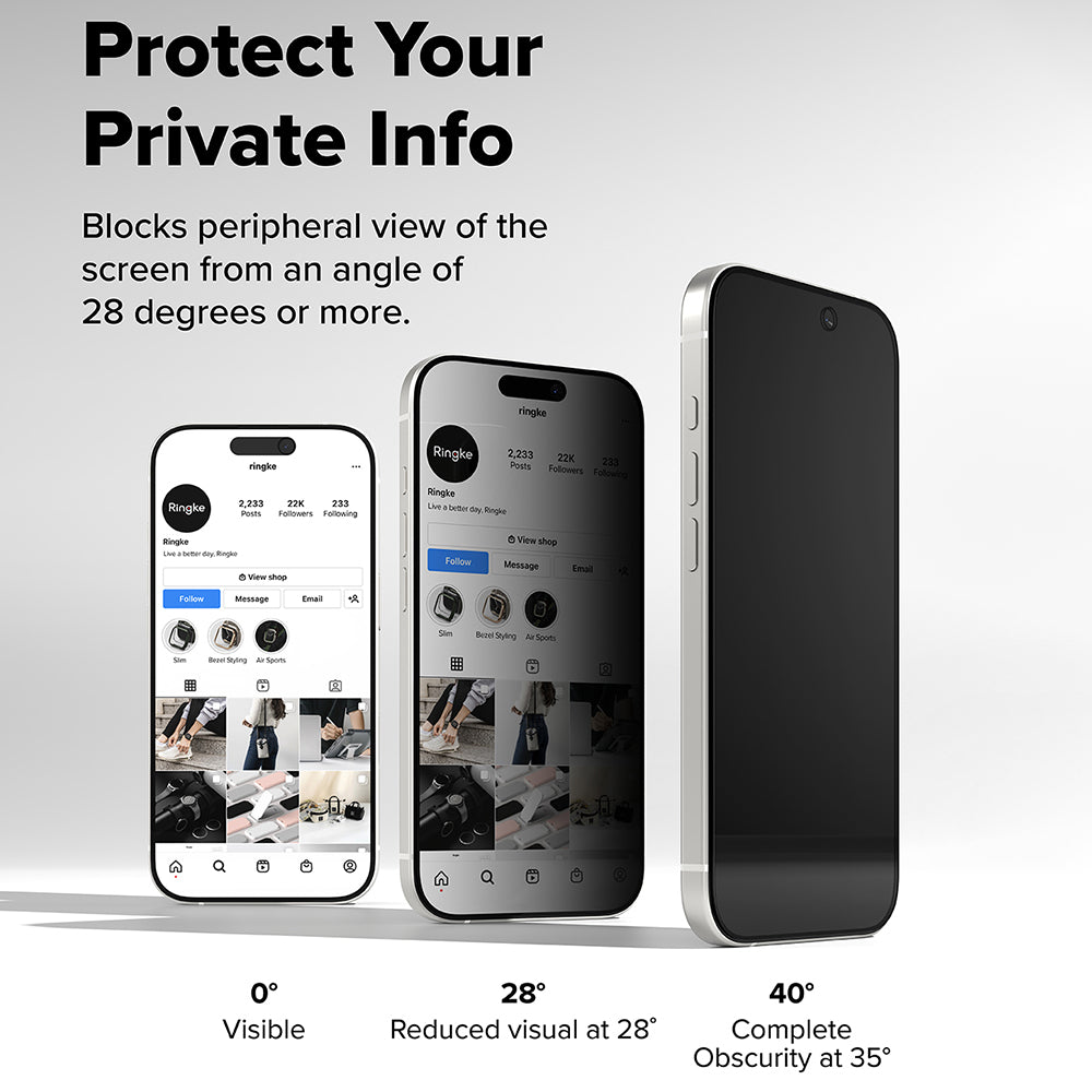 Zaštitna folija za ekran Privacy Ringke Easy Slide za Apple iPhone 17, Kaljeno staklo, Full Glue, Set od 2 komada