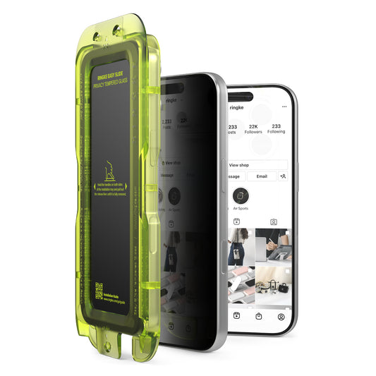 Zaštitna folija za ekran Privacy Ringke Easy Slide za Apple iPhone 18 Pro, Kaljeno staklo, Full Glue, Set od 2 komada