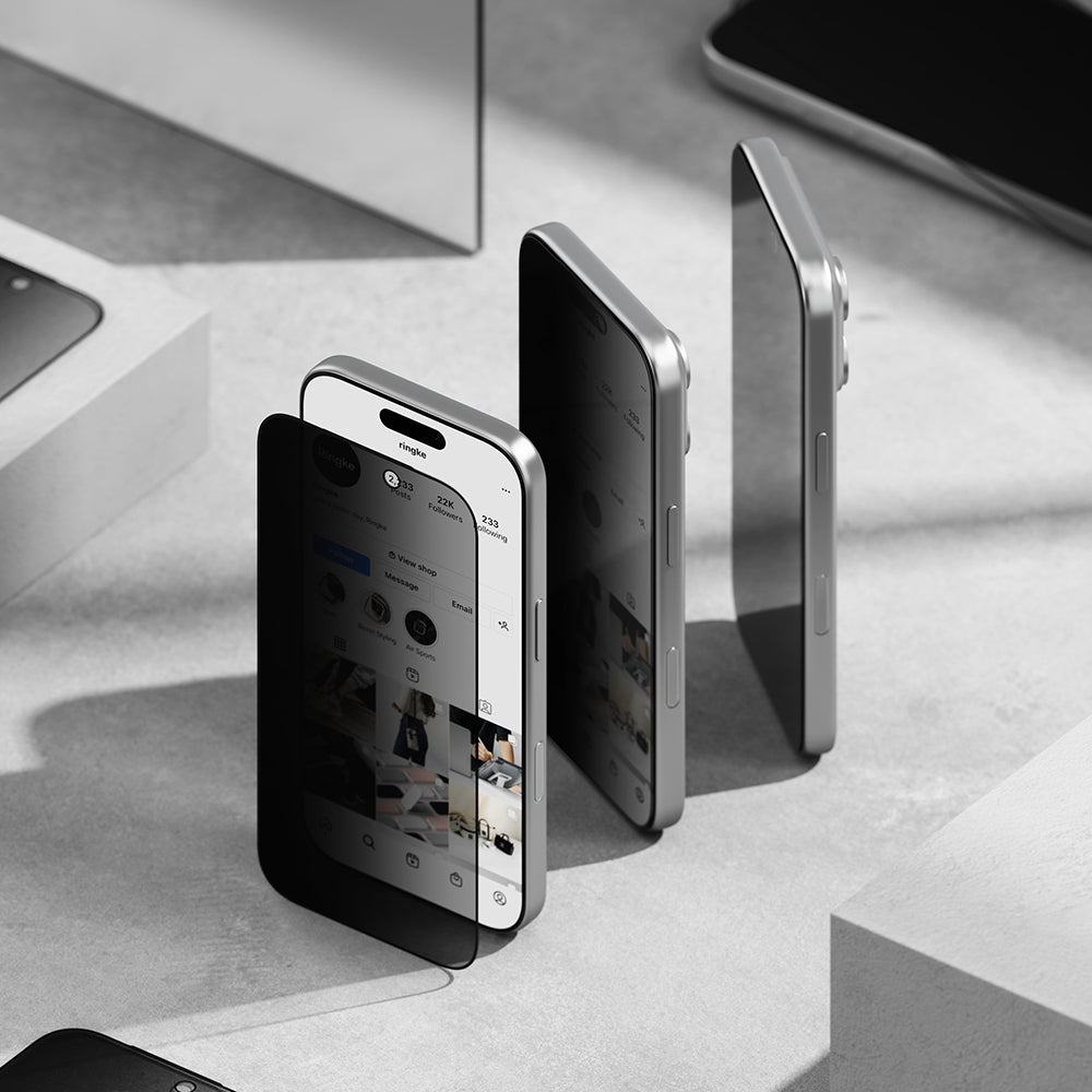 Zaštitna folija za ekran Privacy Ringke Easy Slide za Apple iPhone 18 Pro, Kaljeno staklo, Full Glue, Set od 2 komada