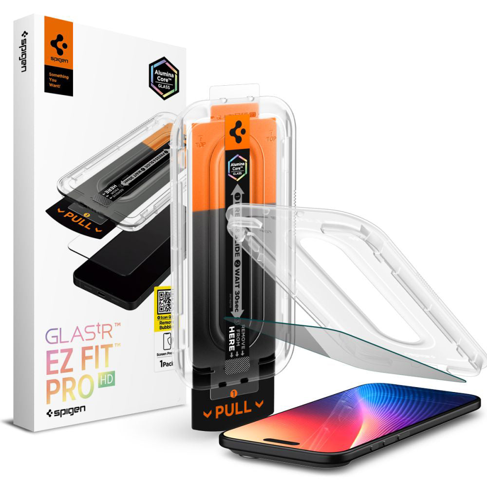 Folija za zaštitu ekrana Privacy Spigen GlastR EZ FIT Pro za Apple iPhone 17 Air, Kaljeno staklo, Full Glue AGL09871